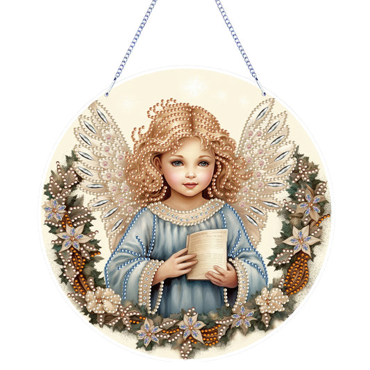 Angel Girl Single-Sided Diamond Painting Hanging Pendant for Home Wall Decor(#5)