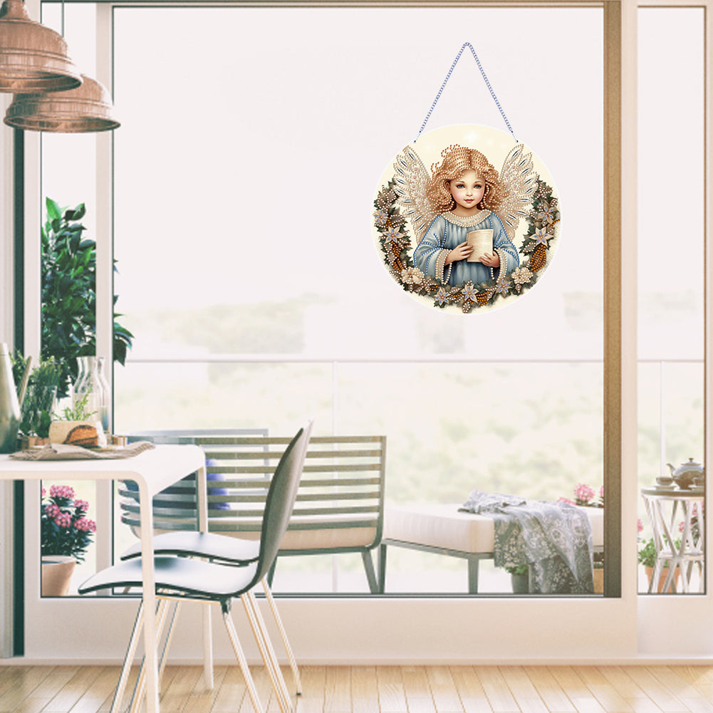 Angel Girl Single-Sided Diamond Painting Hanging Pendant for Home Wall Decor(#5)