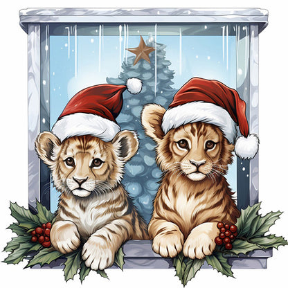 Christmas Tiger - 18CT Counted Cross Stitch 30*30CM