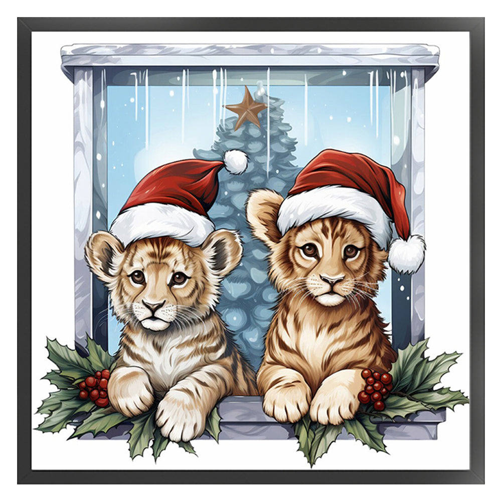 Christmas Tiger - 18CT Counted Cross Stitch 30*30CM