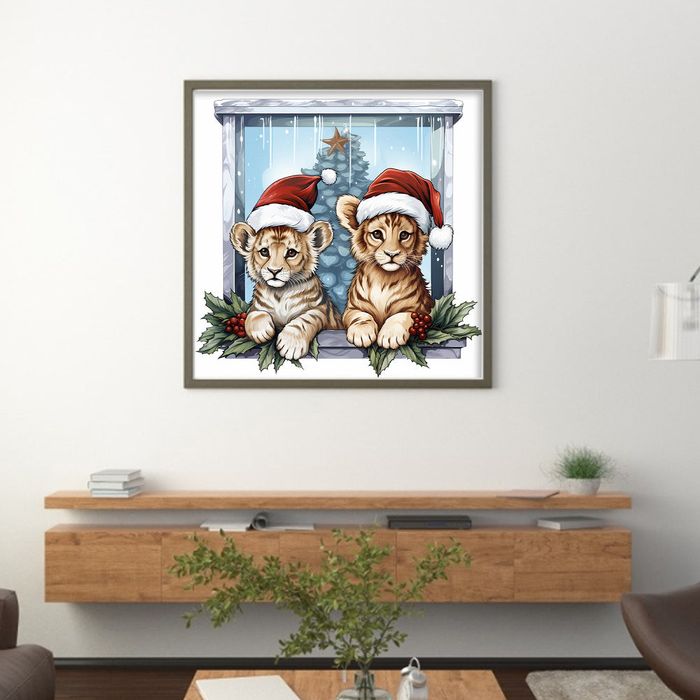 Christmas Tiger - 18CT Counted Cross Stitch 30*30CM