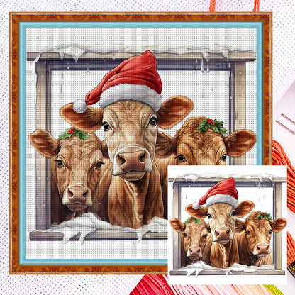 Christmas Yak - 18CT Counted Cross Stitch 30*30CM