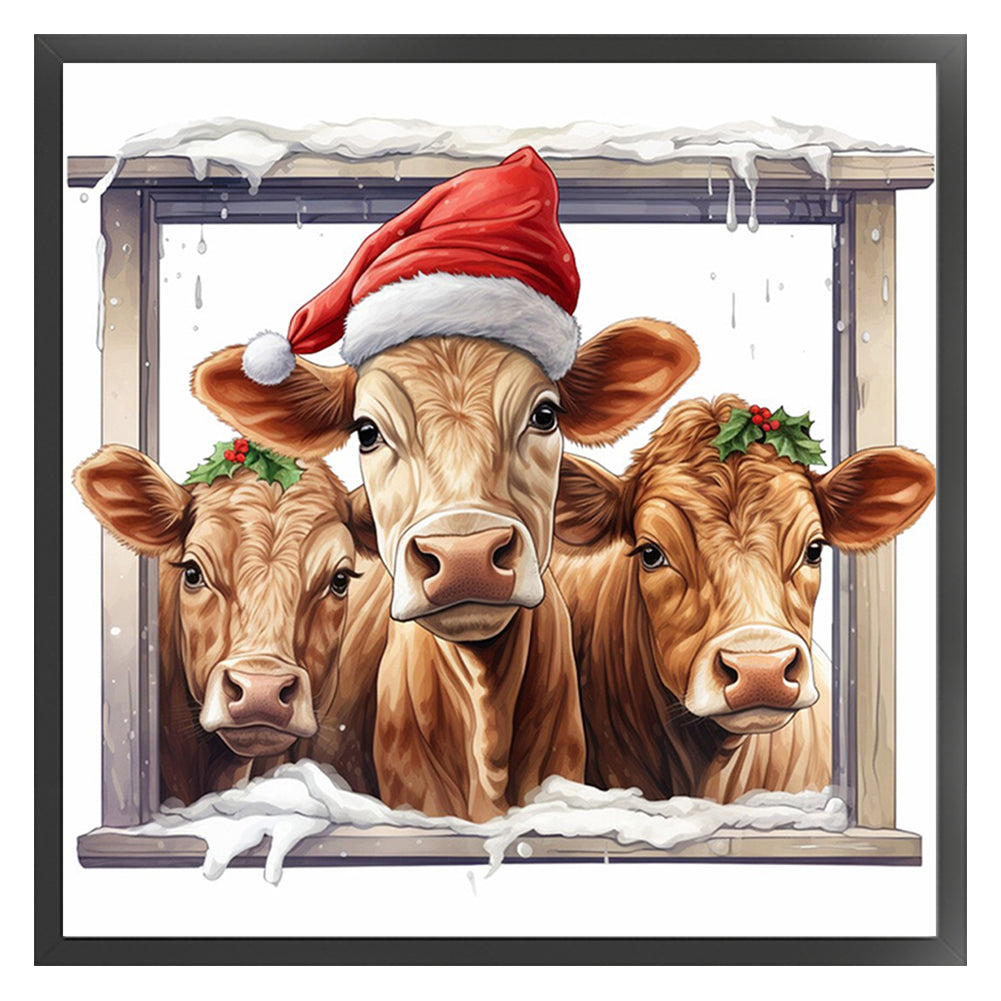 Christmas Yak - 18CT Counted Cross Stitch 30*30CM