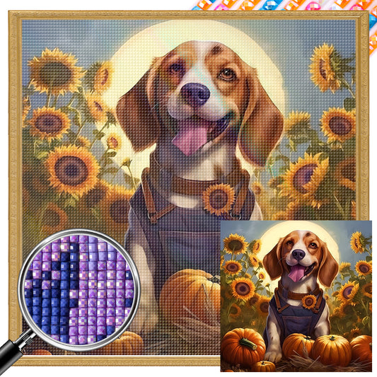 Flowers And Puppies - Full Square AB Drill Diamond Painting 30*30CM