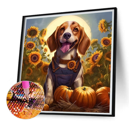 Flowers And Puppies - Full Square AB Drill Diamond Painting 30*30CM