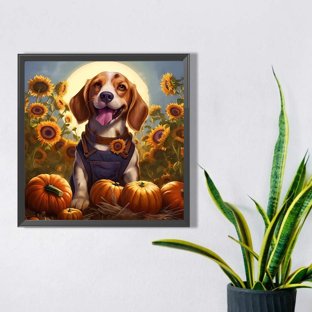 Flowers And Puppies - Full Square AB Drill Diamond Painting 30*30CM