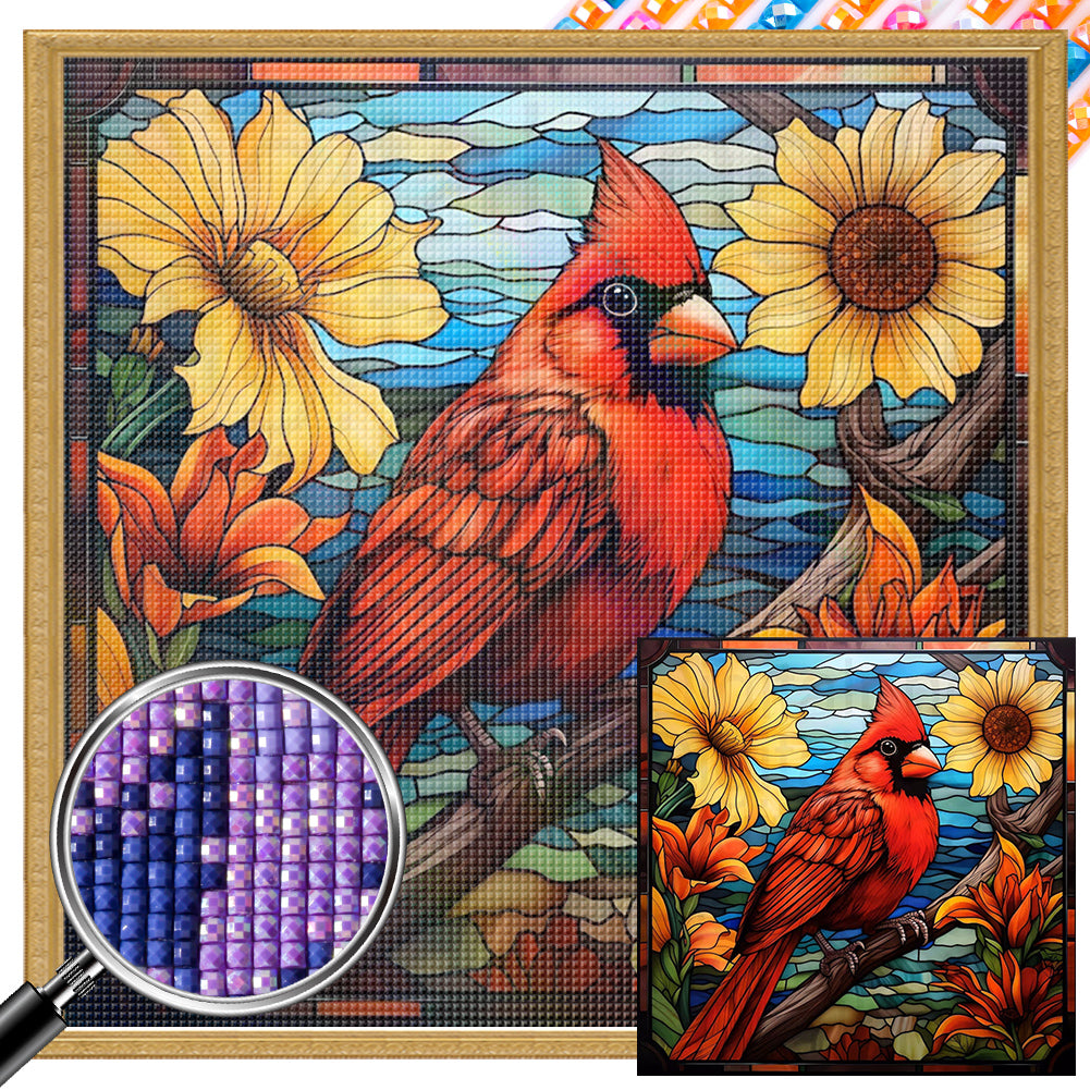 Flowers And Cardinals - Full Square AB Drill Diamond Painting 30*30CM