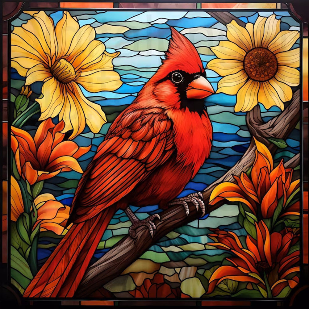 Flowers And Cardinals - Full Square AB Drill Diamond Painting 30*30CM