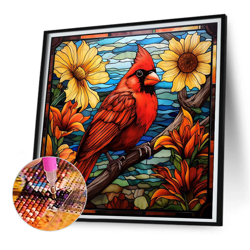 Flowers And Cardinals - Full Square AB Drill Diamond Painting 30*30CM