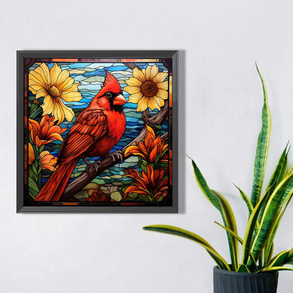 Flowers And Cardinals - Full Square AB Drill Diamond Painting 30*30CM