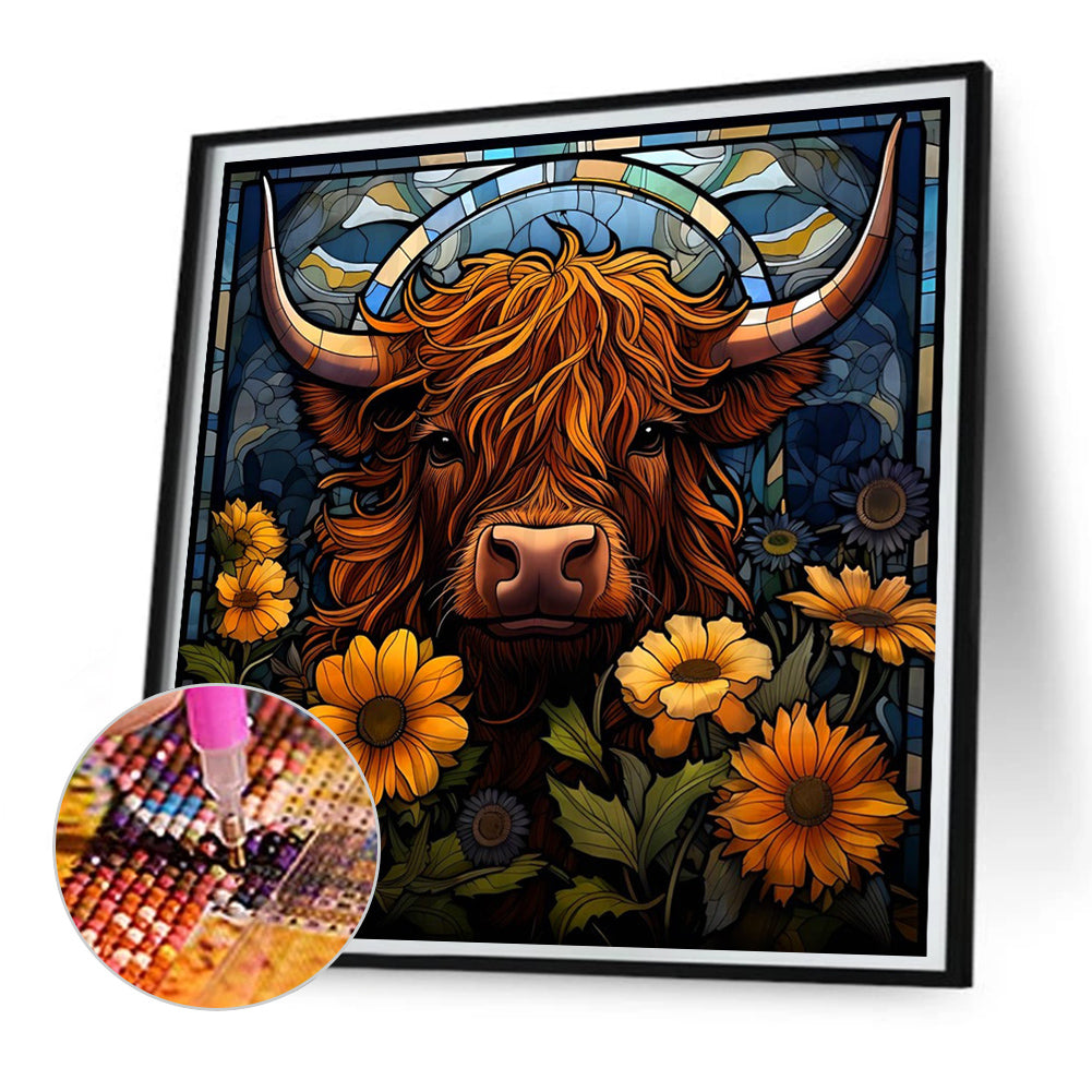 Flowers And Cows - Full Square AB Drill Diamond Painting 30*30CM