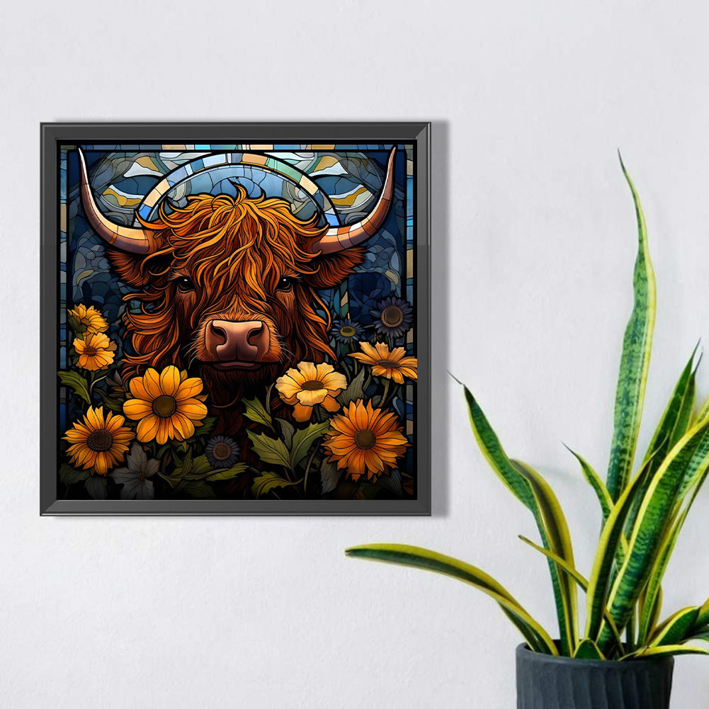 Flowers And Cows - Full Square AB Drill Diamond Painting 30*30CM