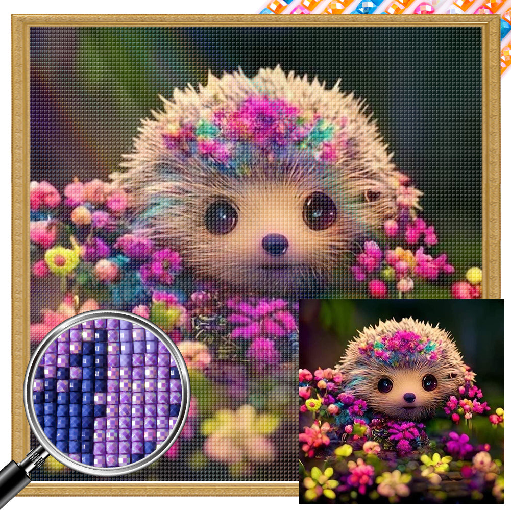 Flowers And Hedgehogs - Full Square AB Drill Diamond Painting 30*30CM