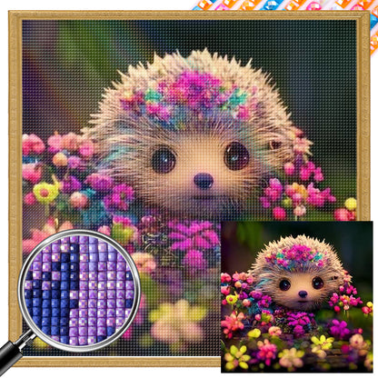 Flowers And Hedgehogs - Full Square AB Drill Diamond Painting 30*30CM