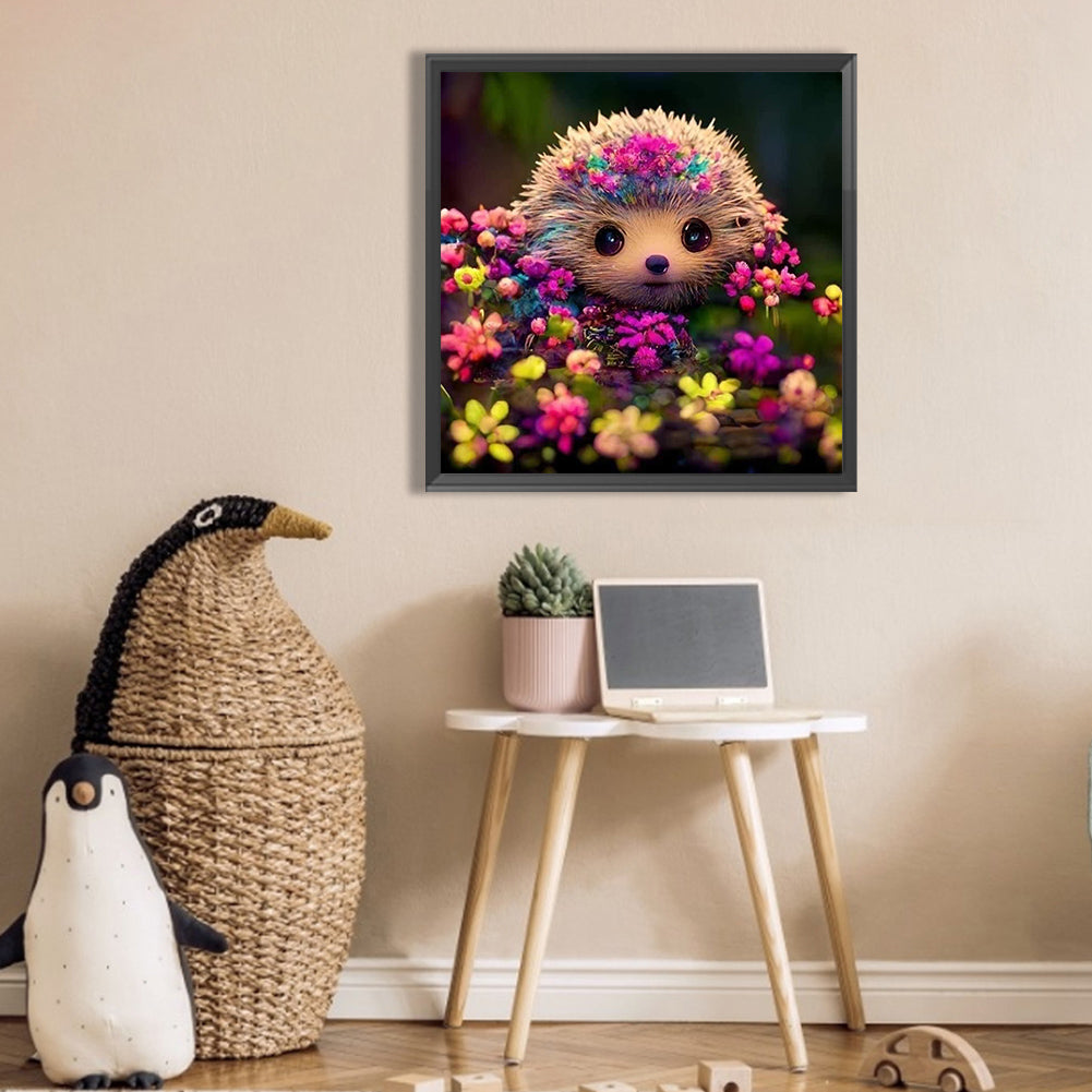 Flowers And Hedgehogs - Full Square AB Drill Diamond Painting 30*30CM