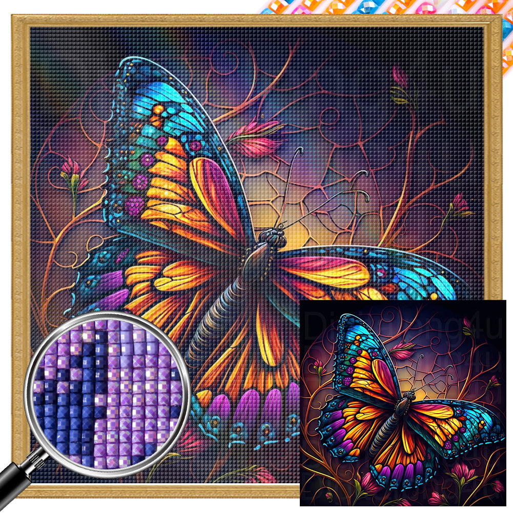 Flowers And Butterflies - Full Square AB Drill Diamond Painting 30*30CM