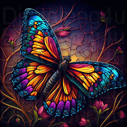 Flowers And Butterflies - Full Square AB Drill Diamond Painting 30*30CM