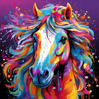 Colorful Horse - Full Square AB Drill Diamond Painting 30*30CM