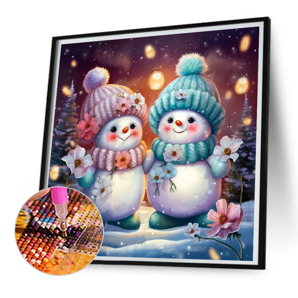 Christmas Snowman - Full Square AB Drill Diamond Painting 30*30CM