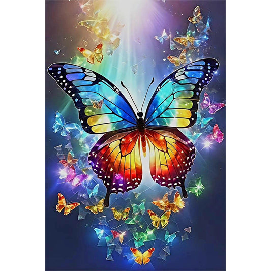 Colorful Flying Butterflies - Full Round Drill Diamond Painting 40*60CM