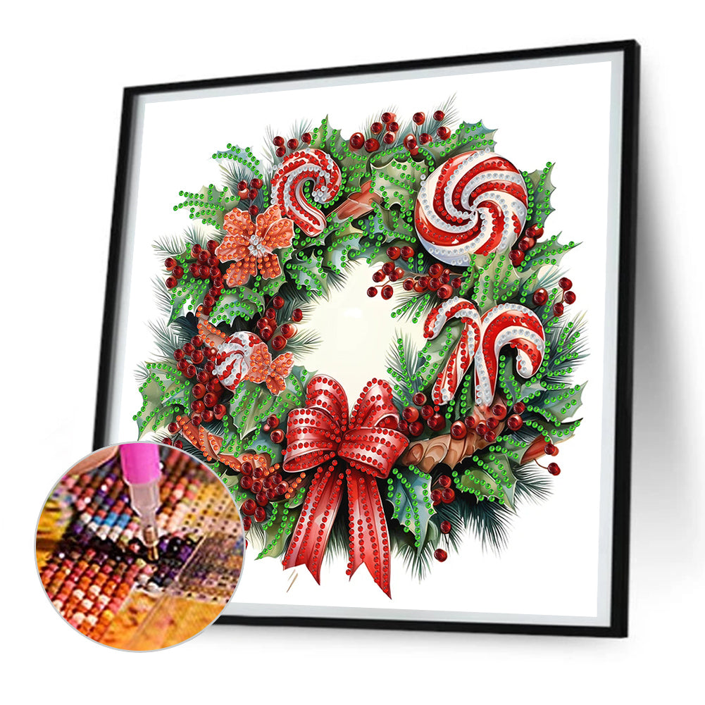 Christmas Wreath - Special Shaped Drill Diamond Painting 30*30CM