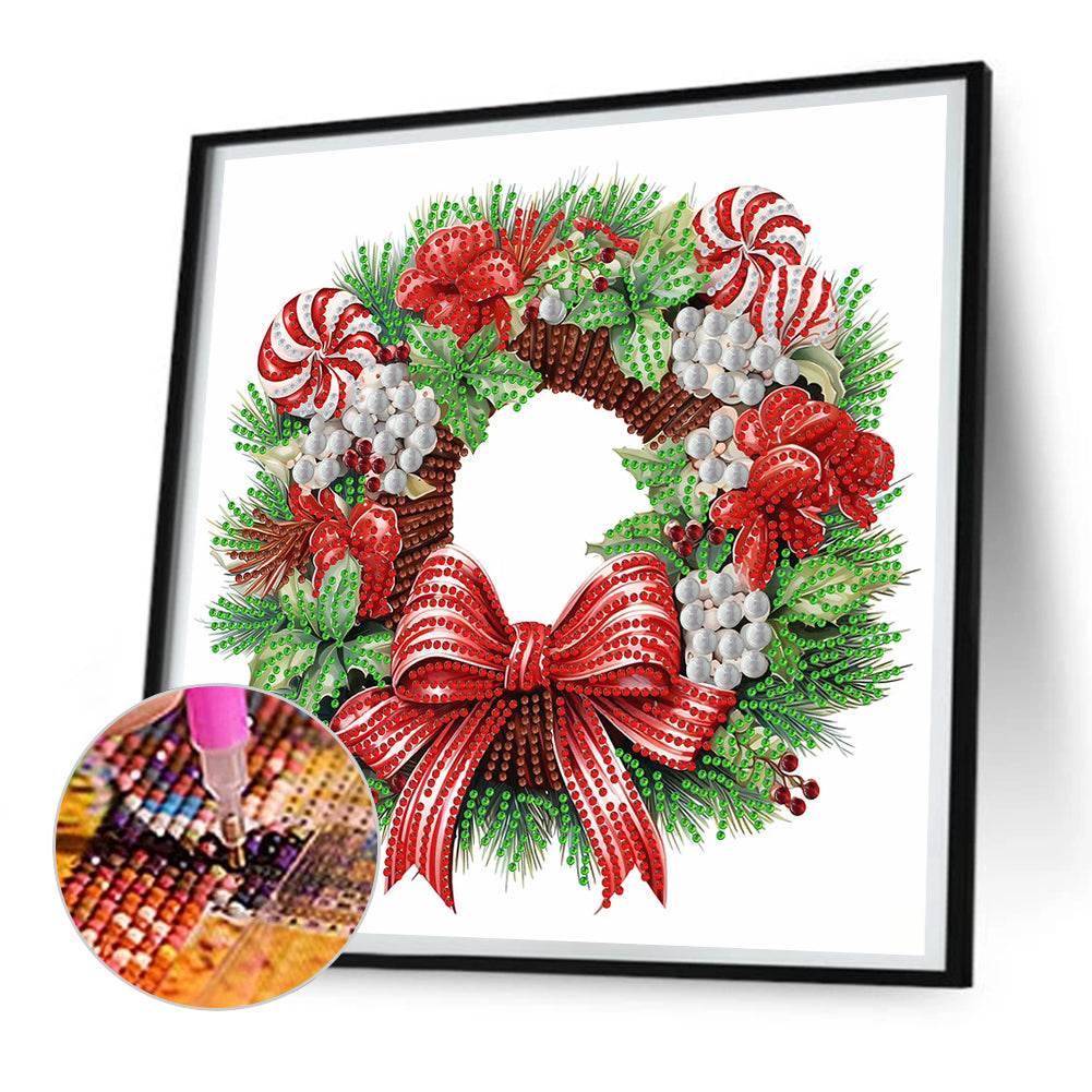 Christmas Wreath - Special Shaped Drill Diamond Painting 30*30CM