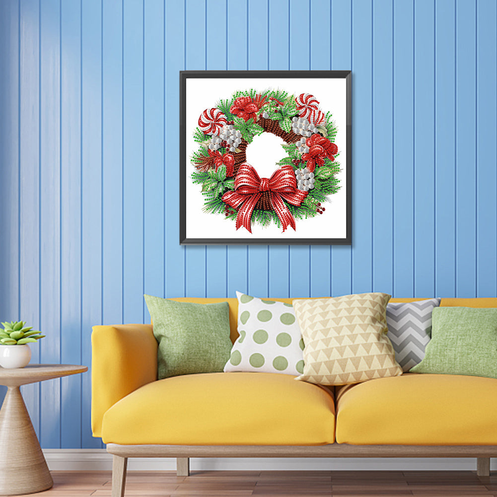 Christmas Wreath - Special Shaped Drill Diamond Painting 30*30CM