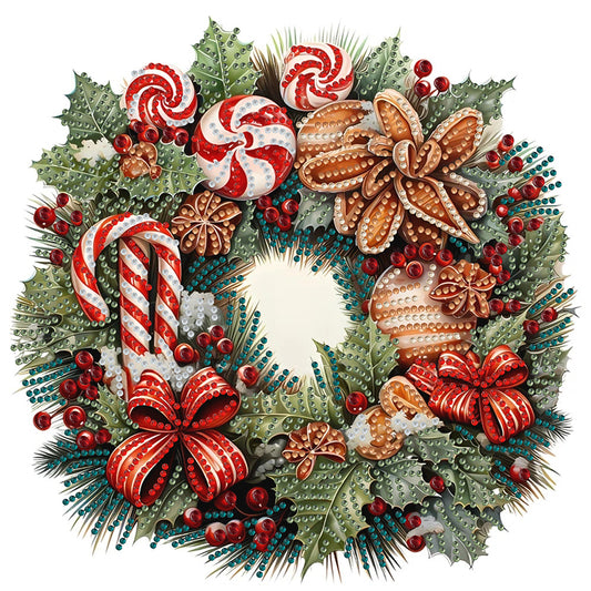 Christmas Wreath - Special Shaped Drill Diamond Painting 30*30CM