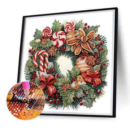 Christmas Wreath - Special Shaped Drill Diamond Painting 30*30CM