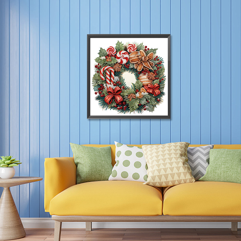 Christmas Wreath - Special Shaped Drill Diamond Painting 30*30CM