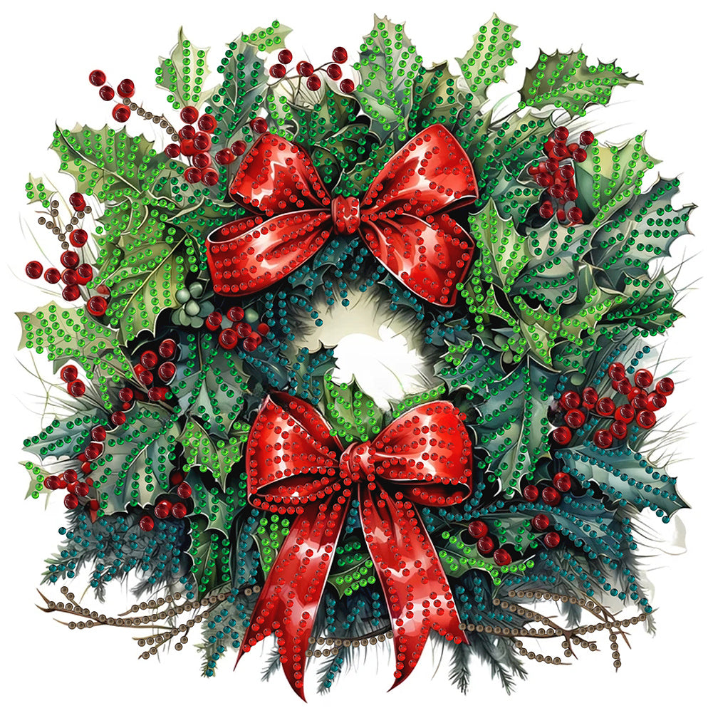 Christmas Wreath - Special Shaped Drill Diamond Painting 30*30CM