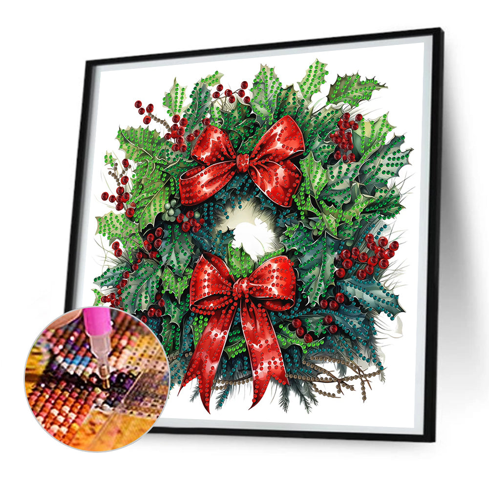 Christmas Wreath - Special Shaped Drill Diamond Painting 30*30CM