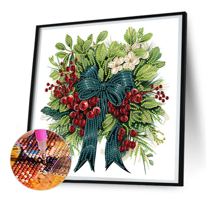 Christmas Wreath - Special Shaped Drill Diamond Painting 30*30CM