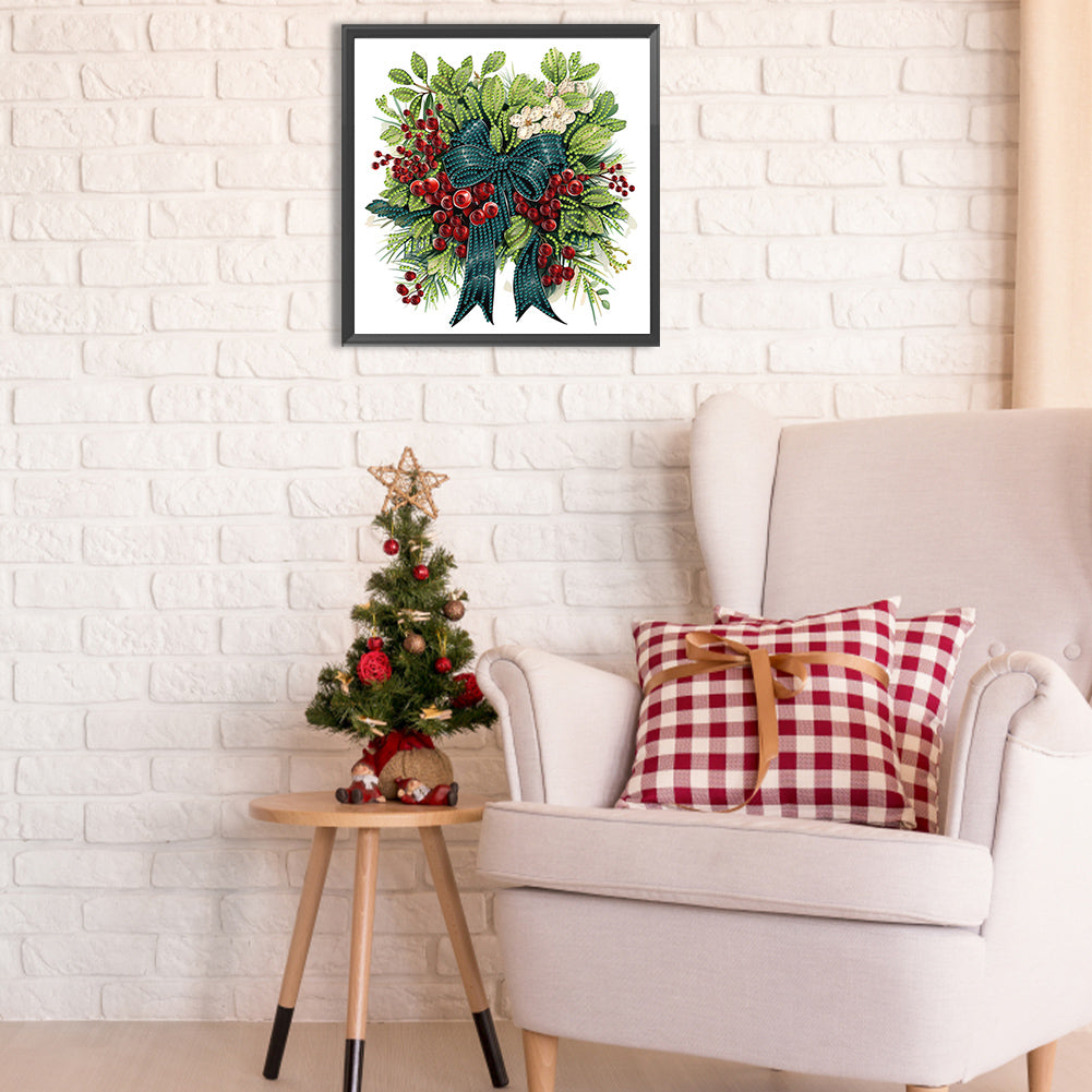 Christmas Wreath - Special Shaped Drill Diamond Painting 30*30CM