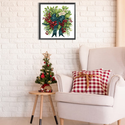 Christmas Wreath - Special Shaped Drill Diamond Painting 30*30CM