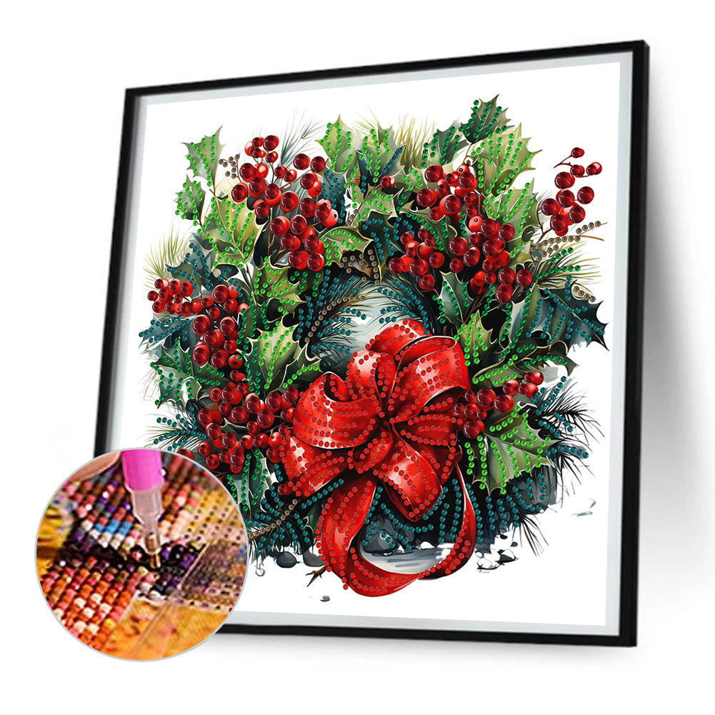 Christmas Wreath - Special Shaped Drill Diamond Painting 30*30CM