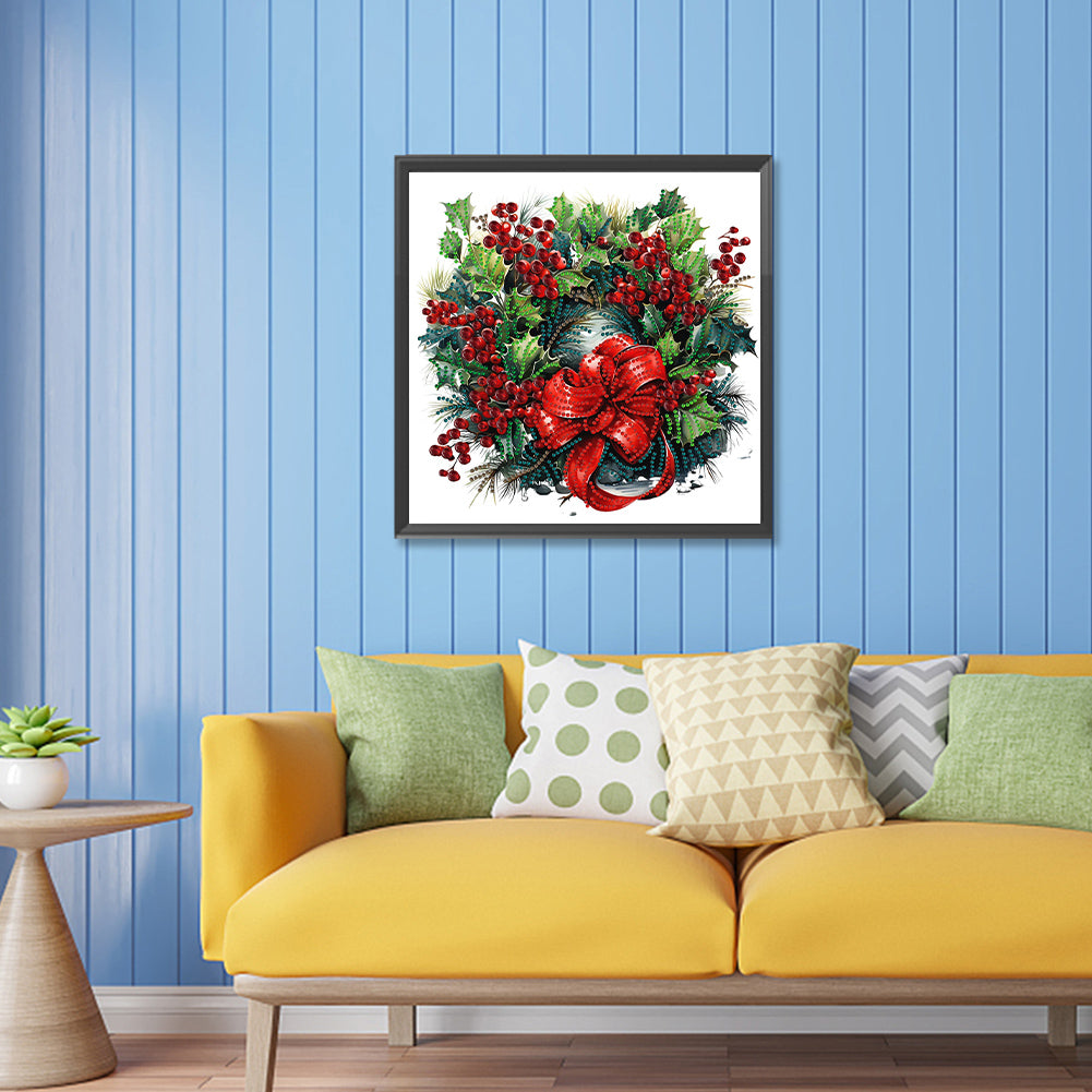 Christmas Wreath - Special Shaped Drill Diamond Painting 30*30CM