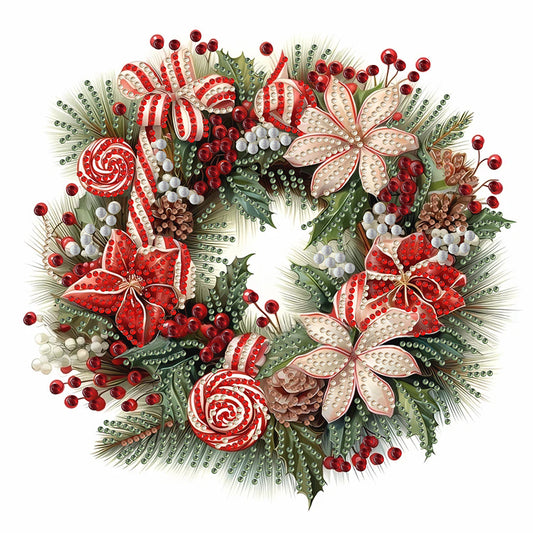 Christmas Wreath - Special Shaped Drill Diamond Painting 30*30CM