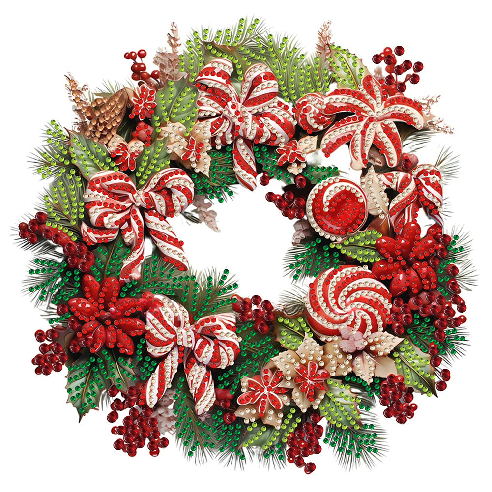 Christmas Wreath - Special Shaped Drill Diamond Painting 30*30CM