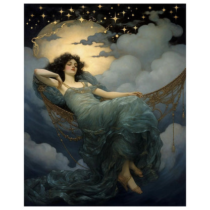 Moon Goddess - 11CT Stamped Cross Stitch 40*50CM