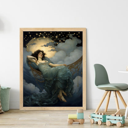 Moon Goddess - 11CT Stamped Cross Stitch 40*50CM