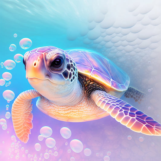 Sea Turtle In Ocean - Full Round Drill Diamond Painting 30*30CM