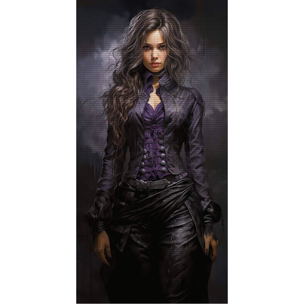 Brunette Lady - 11CT Stamped Cross Stitch 40*80CM