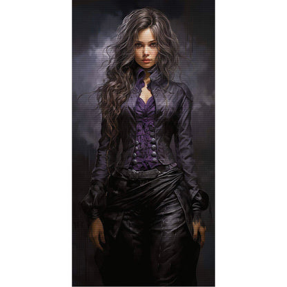 Brunette Lady - 11CT Stamped Cross Stitch 40*80CM