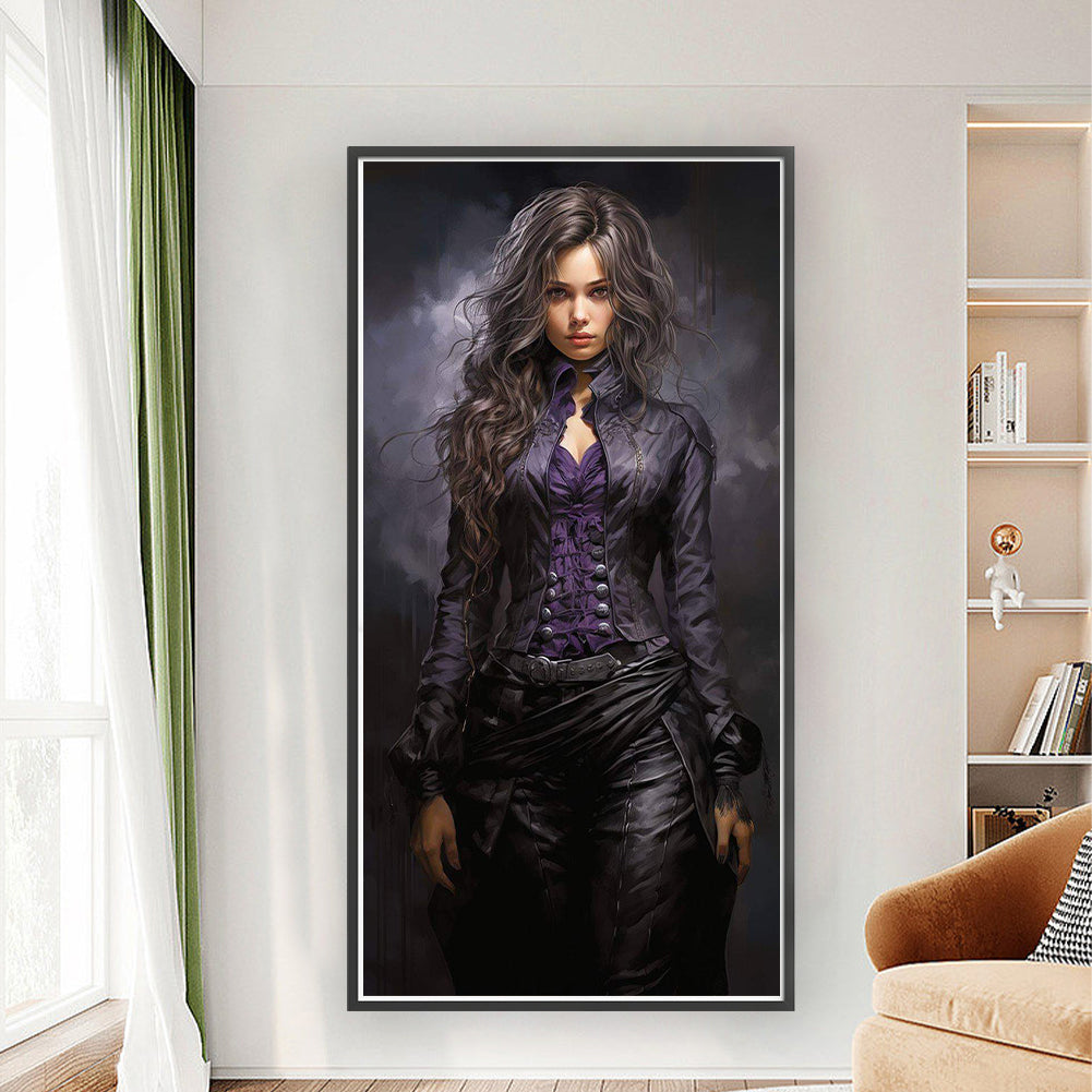 Brunette Lady - 11CT Stamped Cross Stitch 40*80CM