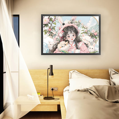 Bunny Girl - 11CT Stamped Cross Stitch 70*50CM