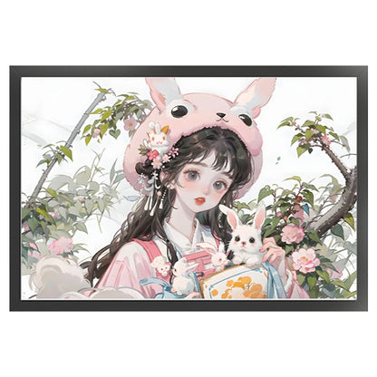 Bunny Girl - 11CT Stamped Cross Stitch 70*50CM