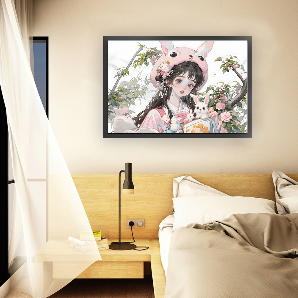 Bunny Girl - 11CT Stamped Cross Stitch 70*50CM