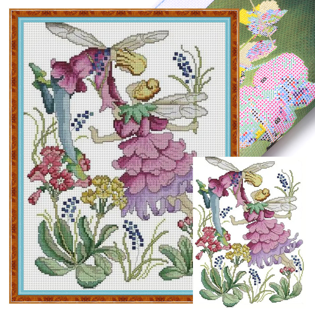 April Flower Fairy - 14CT Stamped Cross Stitch 31*40CM