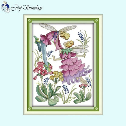 April Flower Fairy - 14CT Stamped Cross Stitch 31*40CM